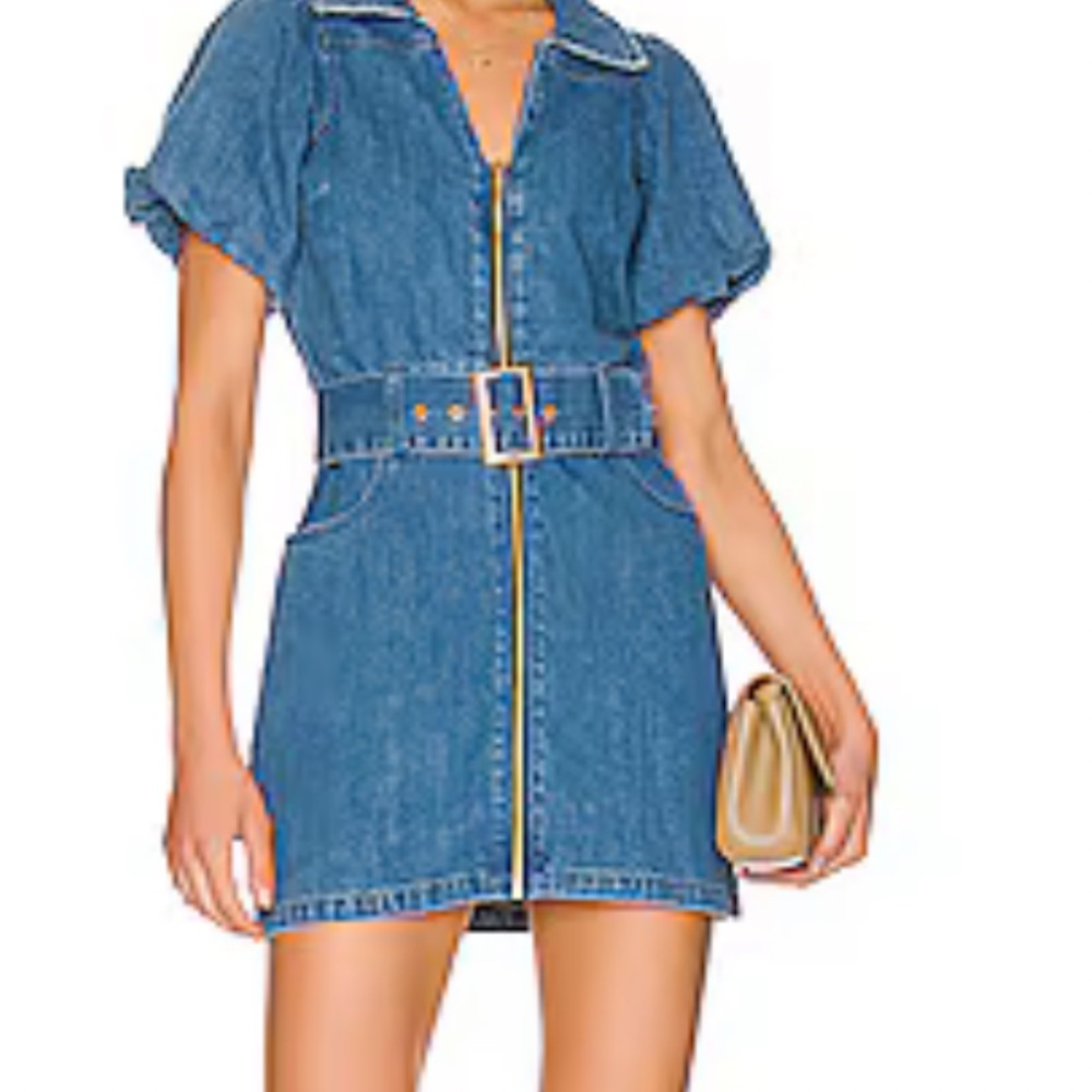 Show me your MuMu Denim Blue Belted Dress